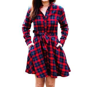 Kiel James Patrick | Dresses | Kiel James Patrick Alpine Lodge Flannel  Dress Womens Red Tartan Medium Classic | Poshmark